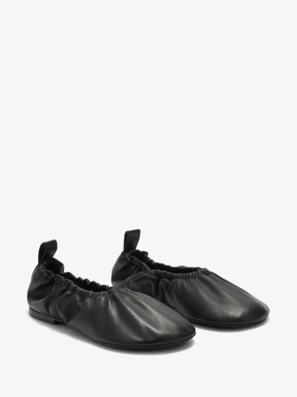 Jil Sander Black Leather Elastic Ballet Flats